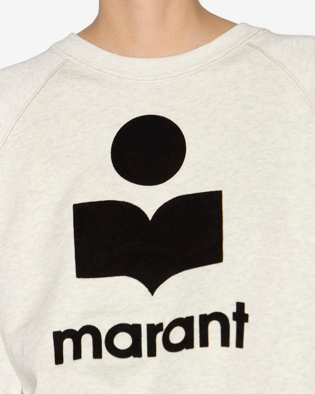 Chic Marant Logo Cotton Sweatshirt: Relaxed Fit, Ribbed, Long Raglan Sleeves