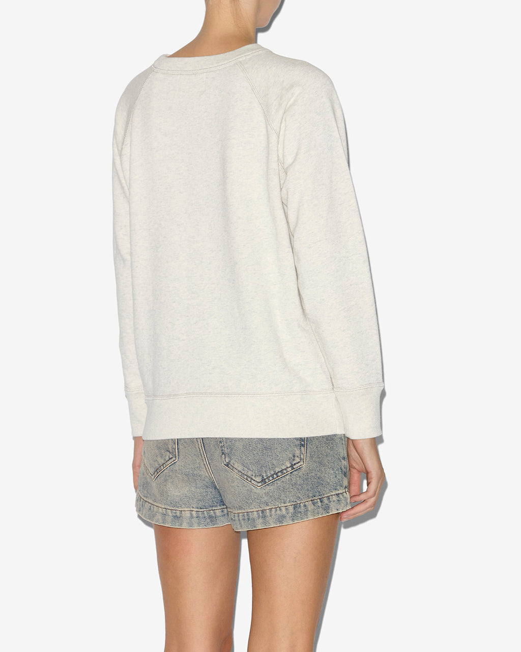 Chic Marant Logo Cotton Sweatshirt: Relaxed Fit, Ribbed, Long Raglan Sleeves