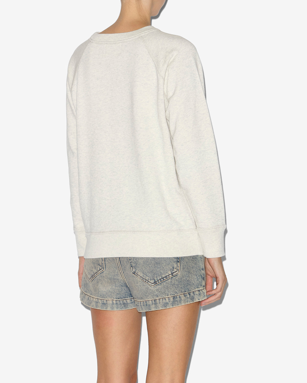 Chic Marant Logo Cotton Sweatshirt: Relaxed Fit, Ribbed, Long Raglan Sleeves