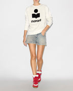 Chic Marant Logo Cotton Sweatshirt: Relaxed Fit, Ribbed, Long Raglan Sleeves