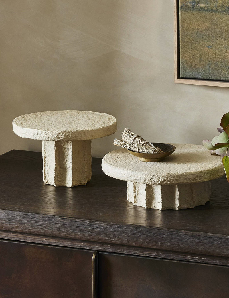 Sumba Natural Paper Mache Tabletop Pedestals by Amber Lewis