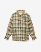 Chic Harveli Checkered Wool Blend Coat - Relaxed Fit, Shirt Collar, Patch Pockets