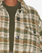 Chic Harveli Checkered Wool Blend Coat - Relaxed Fit, Shirt Collar, Patch Pockets