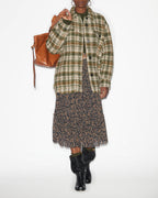 Chic Harveli Checkered Wool Blend Coat - Relaxed Fit, Shirt Collar, Patch Pockets