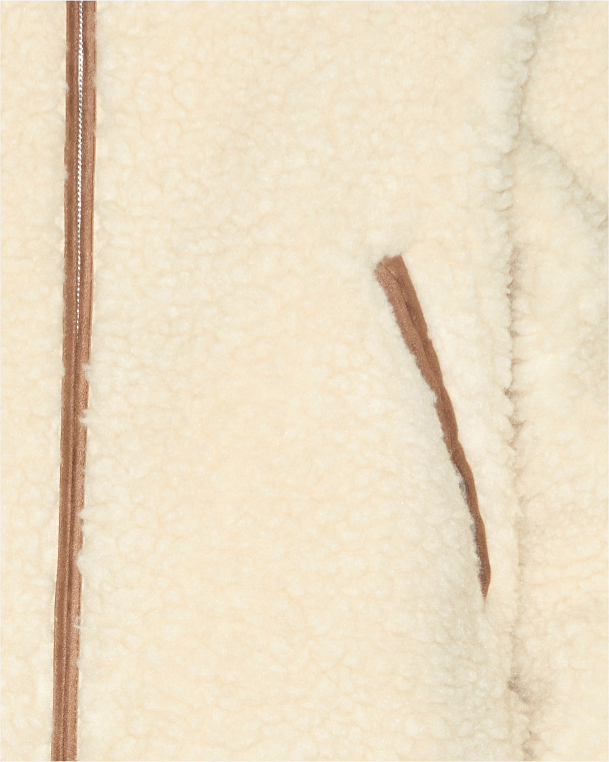 Chic Etoile Mackensy Ecru Shearling Style Coat with Zipper Closure