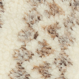 Chic Mackensy Ecru-Brown Shearling Style Cropped Coat Warm Winter Outerwear