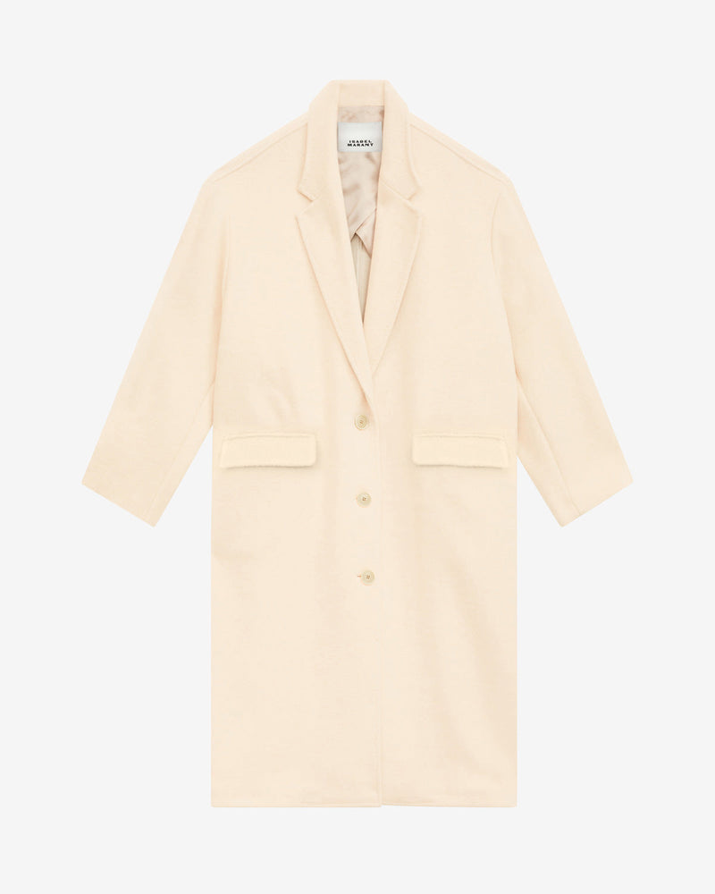 Luxurious Efezia Cashmere Wool Blend Long Coat with Elegant Flap Pockets