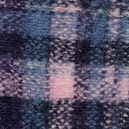 Chic Laeli Cropped Checkered Wool Blend Coat - Lilac-Navy