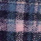 Chic Laeli Cropped Checkered Wool Blend Coat - Lilac-Navy