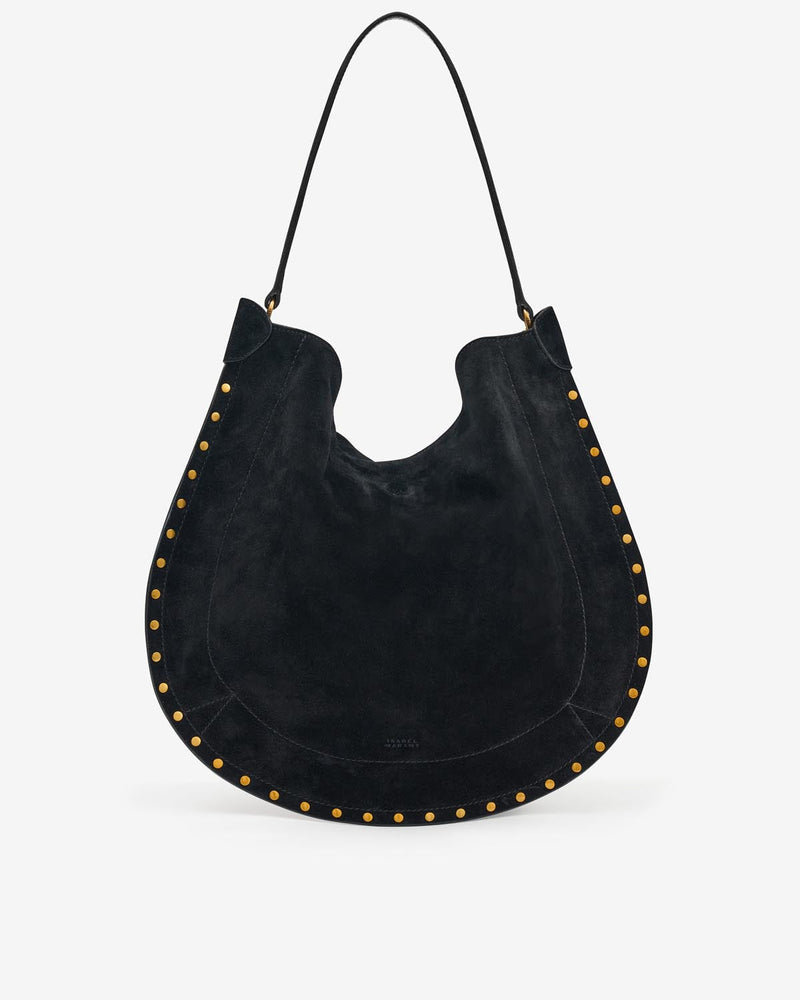 Isabel Marant Oskan Soft Suede Hobo Bag with Gold Studs