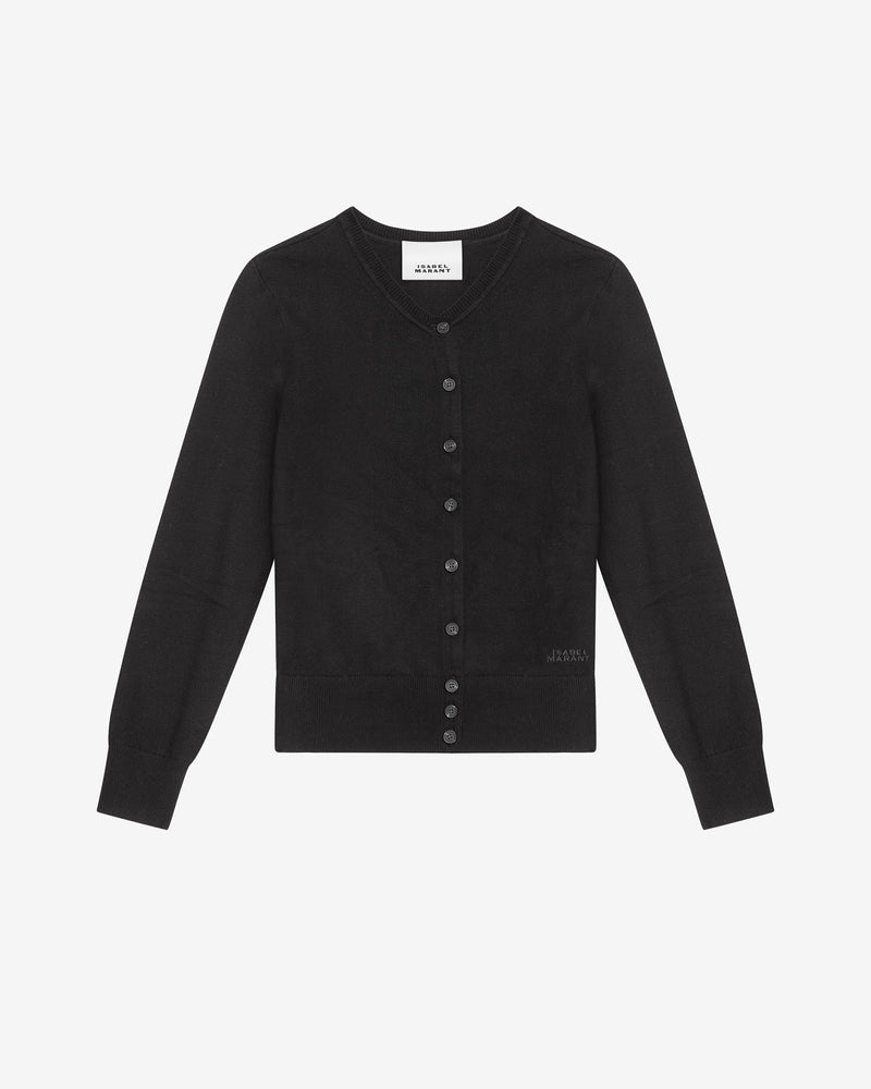 Isabel Marant Kleo Fine Knit Cardigan: Chic 3/4 Sleeve Button-Front Sweater