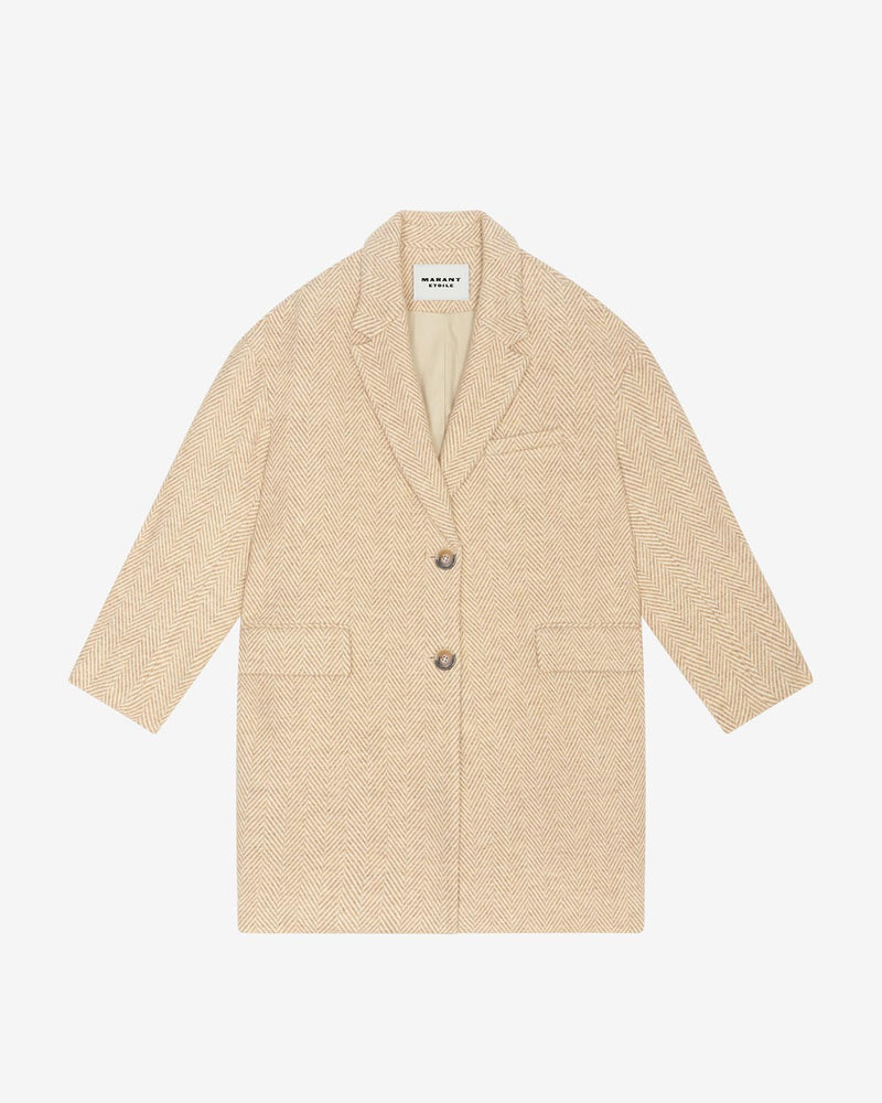 Limiza Women's Toffee Wool Straight Coat with Tailored Collar