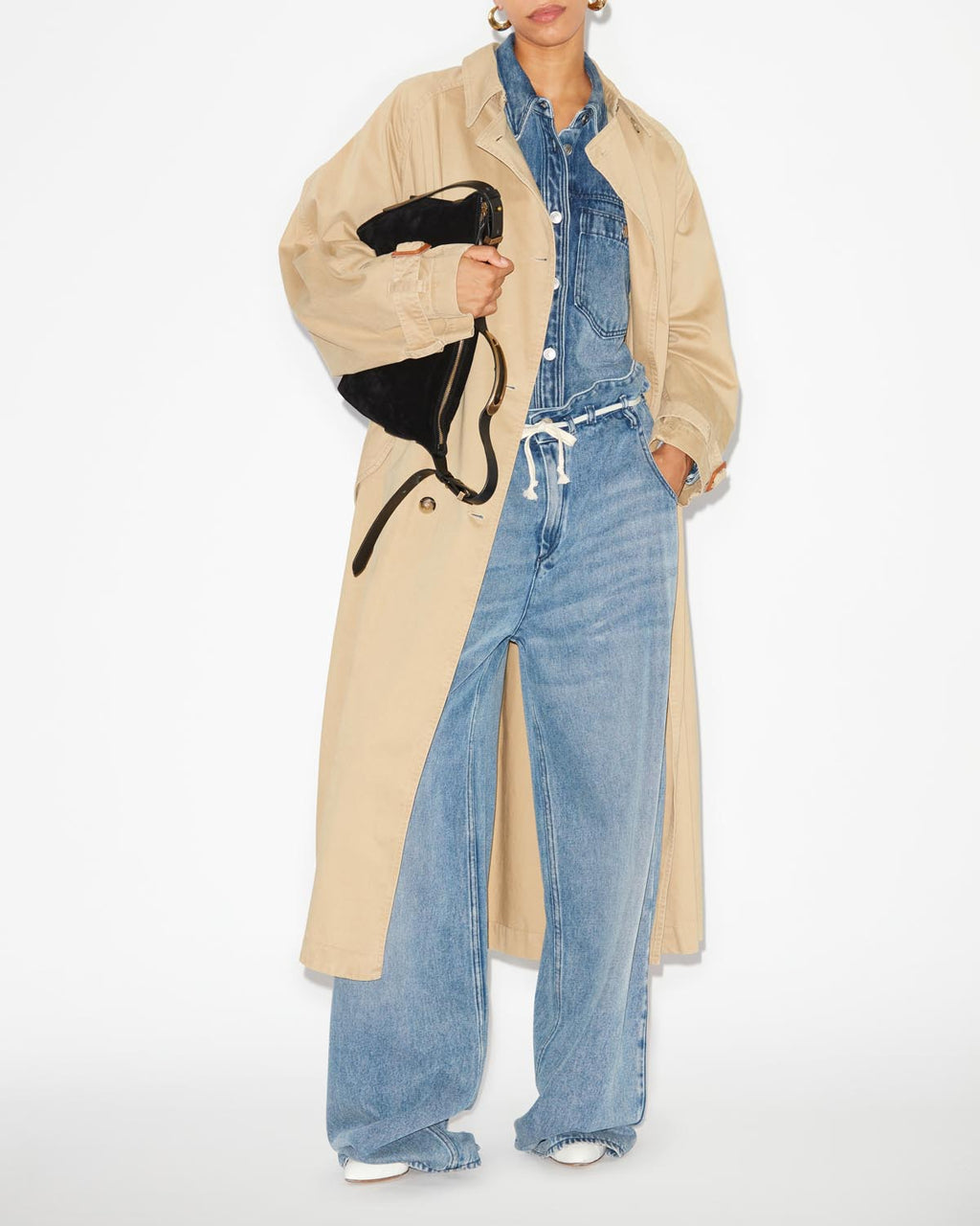 Chic Isabel Marant Edenna Cotton Short Coat Dress with Pockets & Buttons