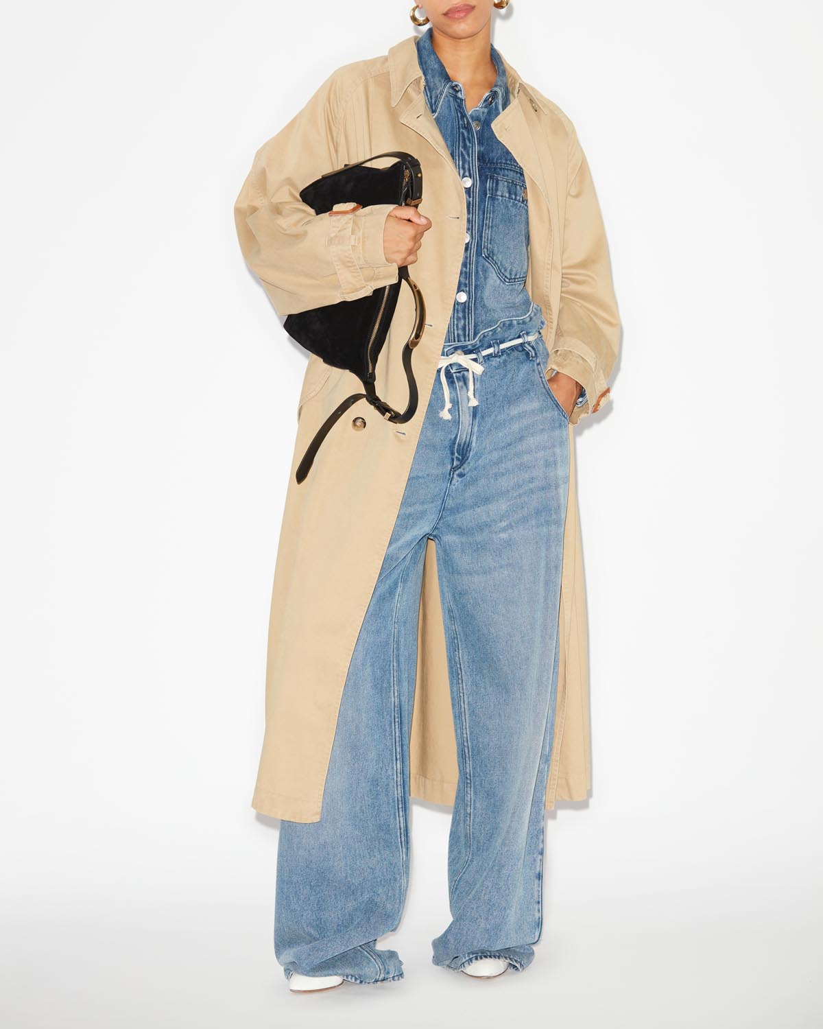 Chic Isabel Marant Edenna Cotton Short Coat Dress with Pockets & Buttons