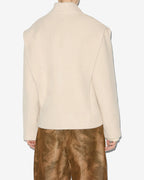 Chic Isabel Marant Dyogo Ecru Wool Blend Coat: Structured Shoulders, Long Sleeves