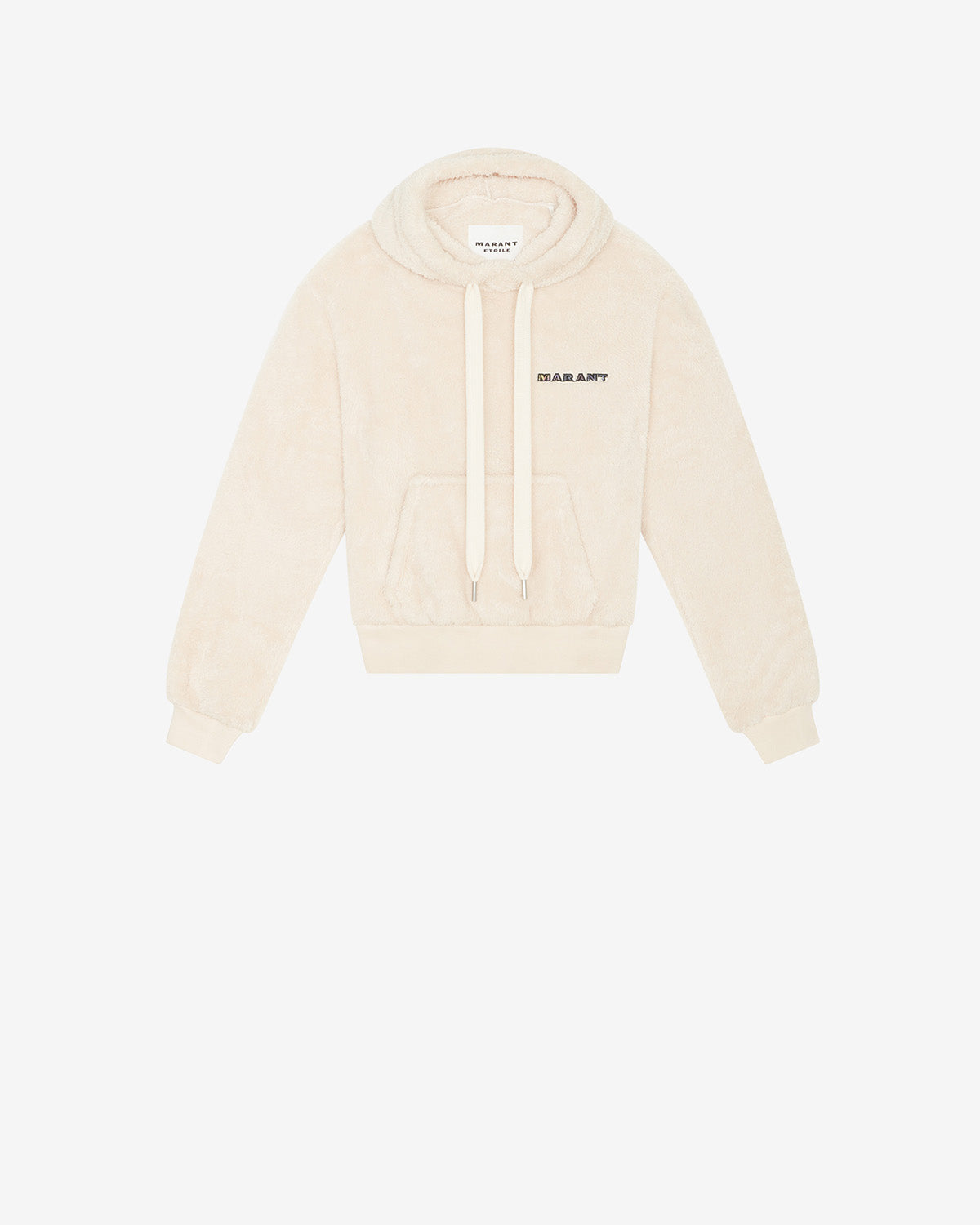 Chic Maeva Fleece Sweatshirt: Long Sleeve, Kangaroo Pocket, Embroidered Marant Logo