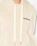 Chic Maeva Fleece Sweatshirt: Long Sleeve, Kangaroo Pocket, Embroidered Marant Logo