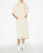 Chic Maeva Fleece Sweatshirt: Long Sleeve, Kangaroo Pocket, Embroidered Marant Logo