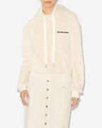Chic Maeva Fleece Sweatshirt: Long Sleeve, Kangaroo Pocket, Embroidered Marant Logo