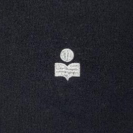 Chic Mona Cotton Blend Knit Cardigan with Embroidered Logo & Ribbed Finish