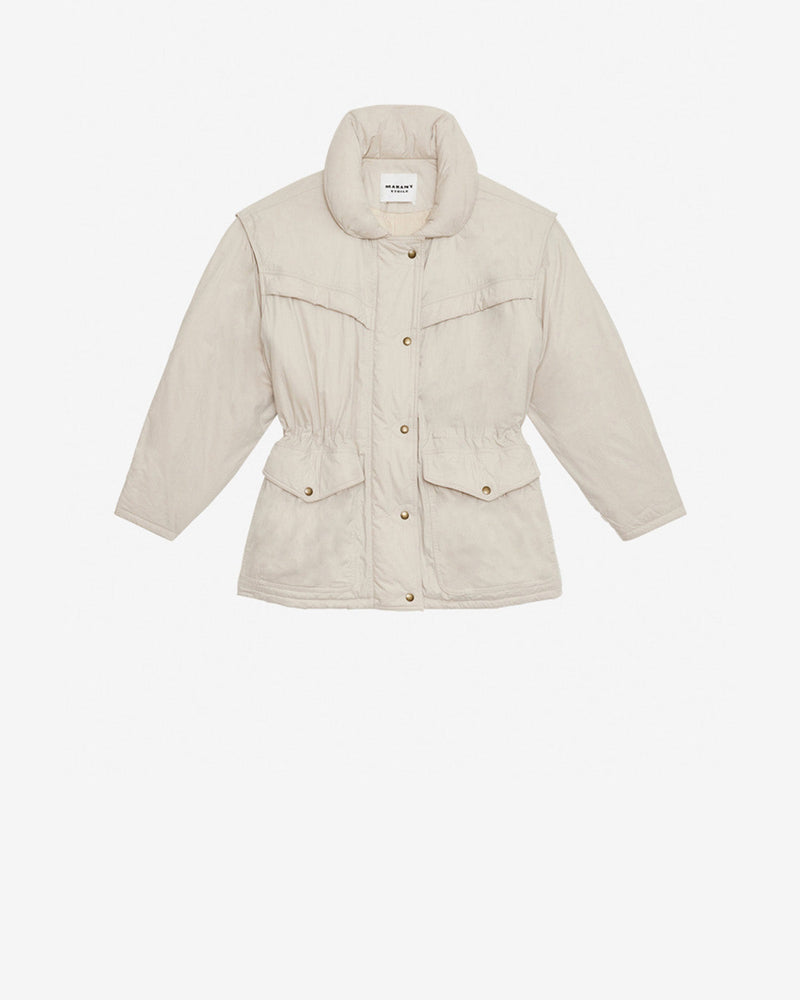 Etoile Damone Women's Ecru Cotton Jacket: Hooded, Drawstring Waist, Relaxed Fit