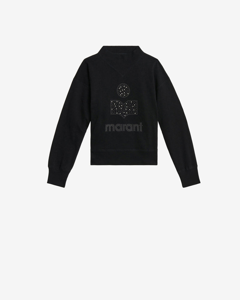 Etoile Moby Women's Studded Logo Cotton Blend Fleece Relaxed Fit Sweatshirt