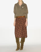 Chic Overdyed Cotton Stand-Up Collar Zip Sweatshirt with 'IM' Logo Detail