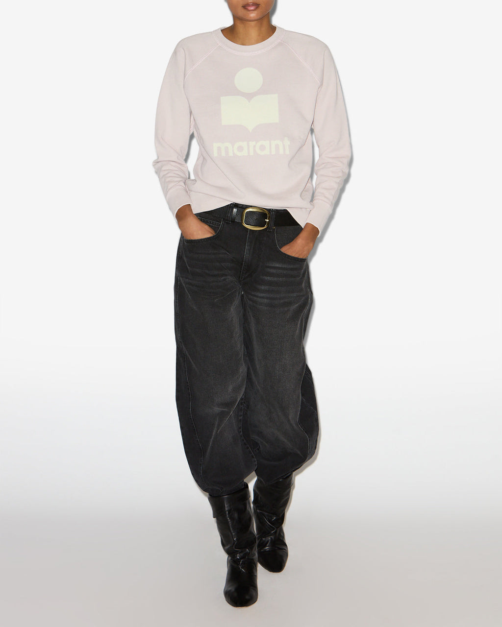 Chic Cotton MILLYNY Sweatshirt with Signature Logo, Relaxed Fit, Raglan Sleeves