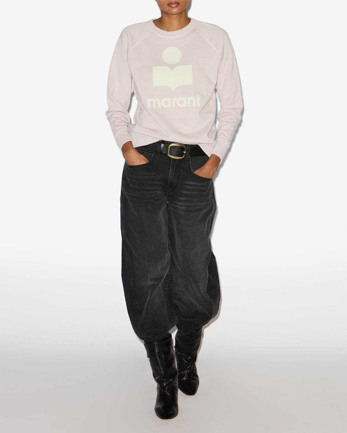 Chic Cotton MILLYNY Sweatshirt with Signature Logo, Relaxed Fit, Raglan Sleeves