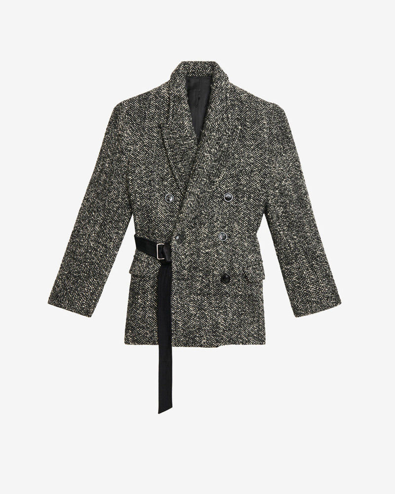 Isabel Marant Ezzia Virgin Wool Herringbone Double-Breasted Jacket for Women