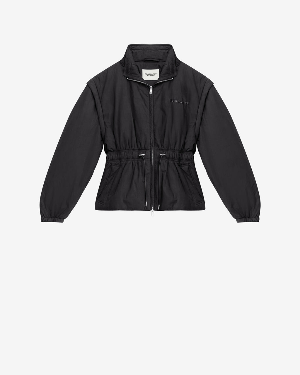 Chic Quilted Cotton Blend Dastyni Coat with Removable Sleeves, Double Collar