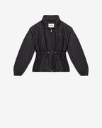 Chic Quilted Cotton Blend Dastyni Coat with Removable Sleeves, Double Collar