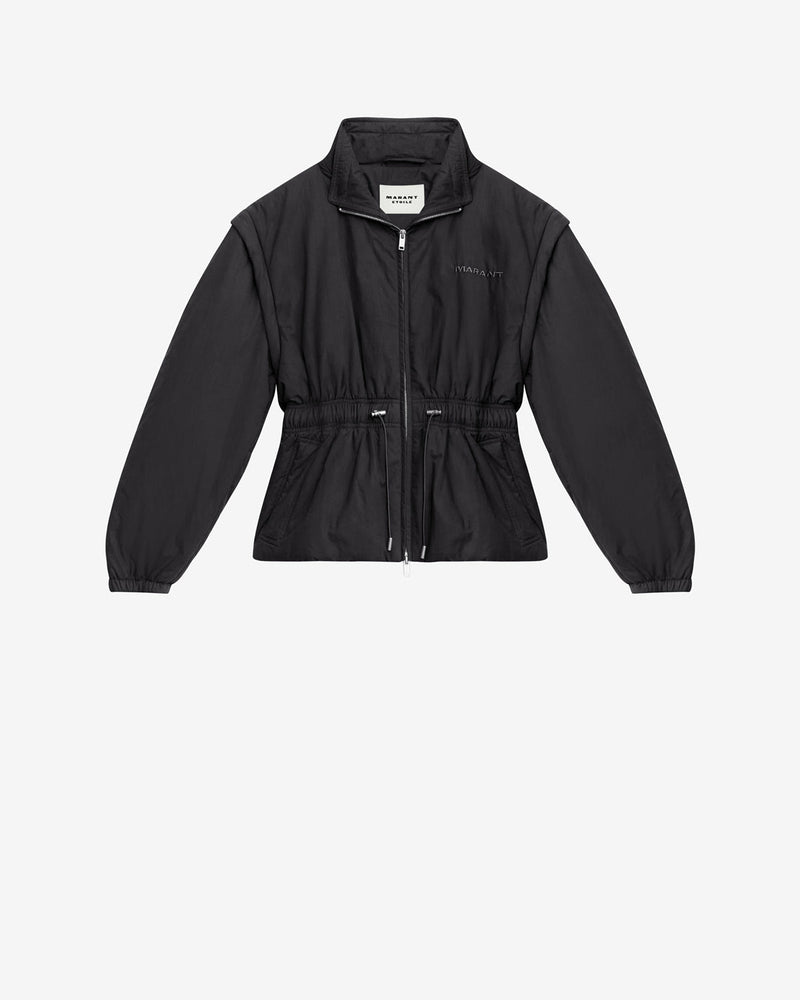 Chic Quilted Cotton Blend Dastyni Coat with Removable Sleeves, Double Collar