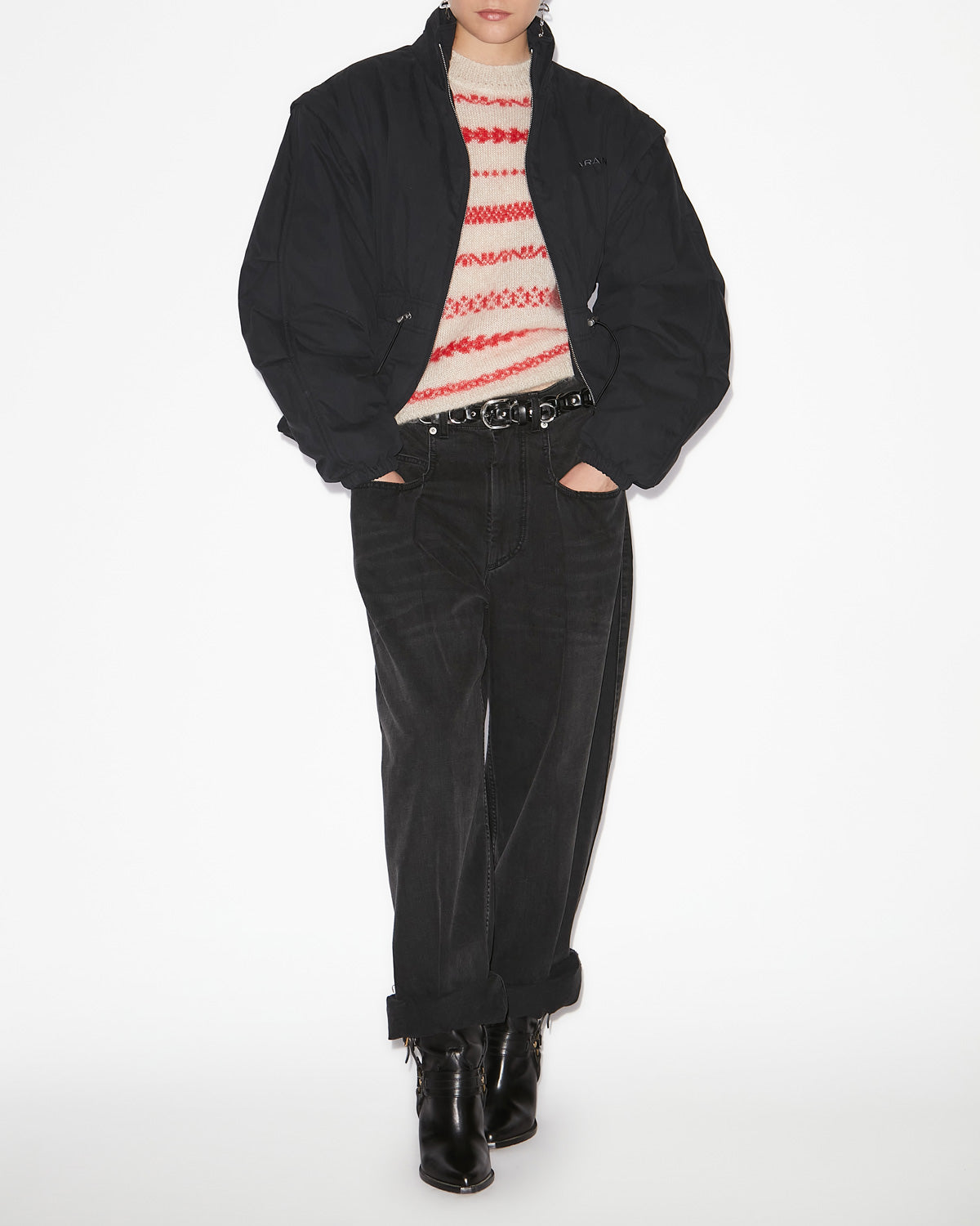 Chic Quilted Cotton Blend Dastyni Coat with Removable Sleeves, Double Collar