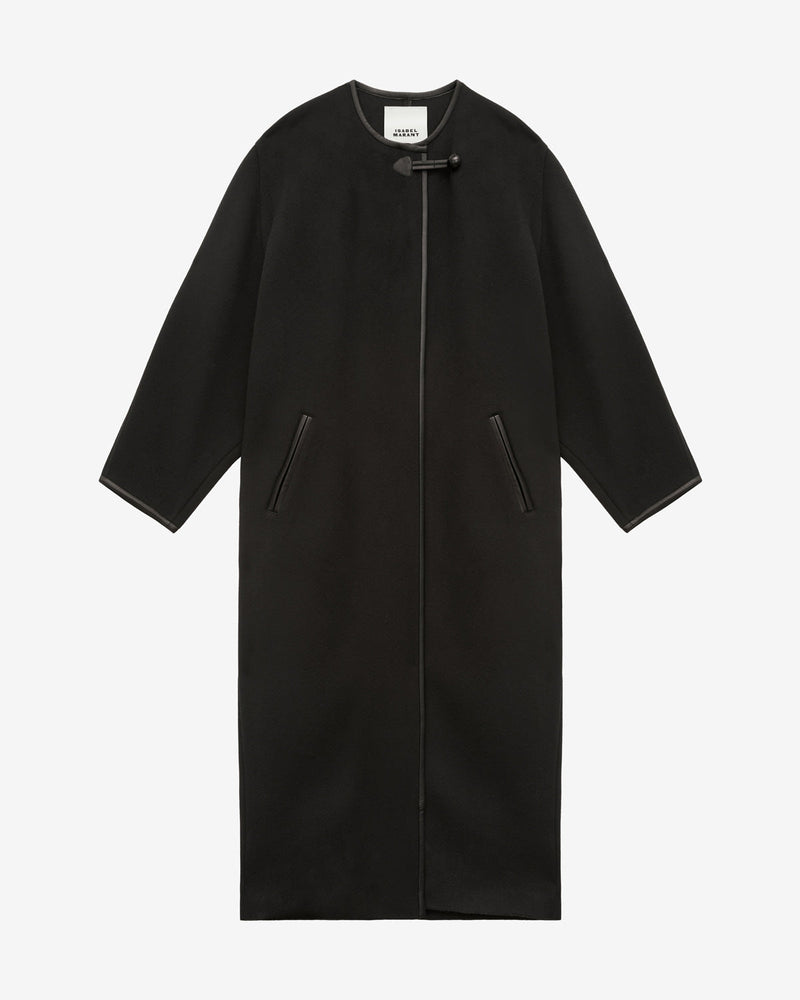Luxury Women's Elza Long Cashmere Wool Coat with Elegant Toggle Closure