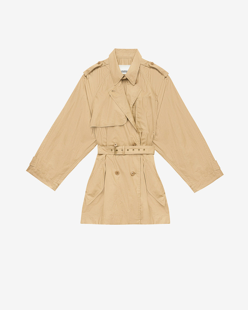 Isabel Marant Franny Chic Coated Linen Mid-Length Trench Coat for Women