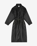 Chic Isabel Marant Freanne Python Print Coated Linen Long Trench Coat