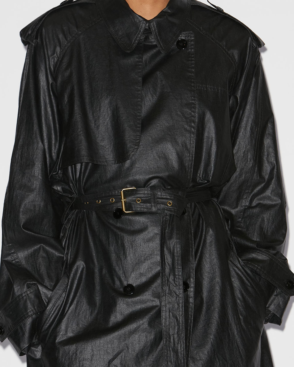 Chic Isabel Marant Freanne Python Print Coated Linen Long Trench Coat