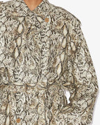 Chic Isabel Marant Freanne Python Coated Linen Long Trench Coat