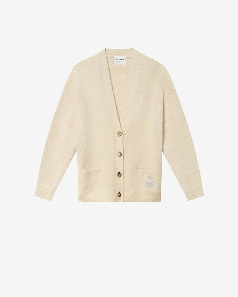 Luxurious Alpaca Blend Eborah Cardigan with Logo and Horn Buttons