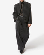 Chic Isabel Marant Dyogo Wool Blend Short Coat, V-Neck, Faux Leather Buttons