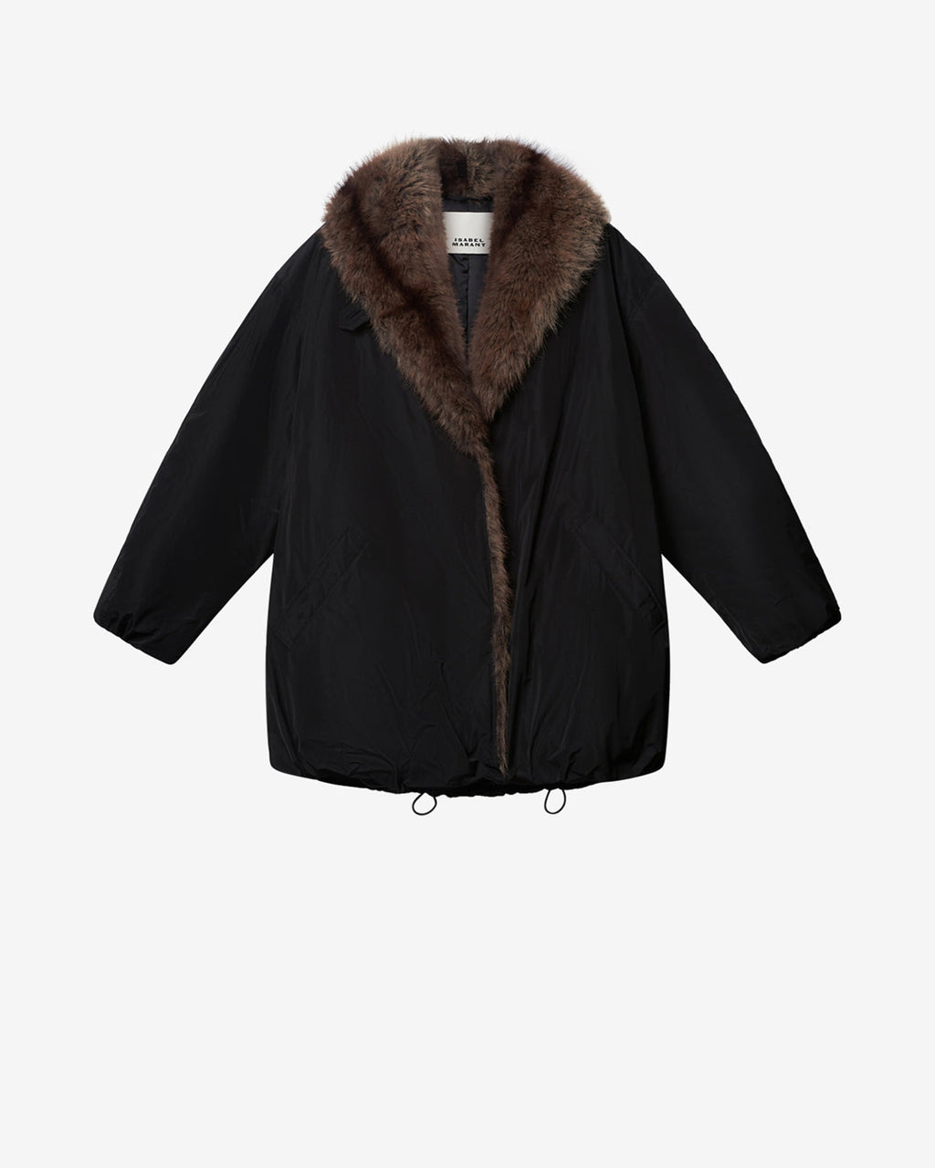 Chic Isabel Marant Cardine Reversible Black Faux Fur Lined Parka Coat