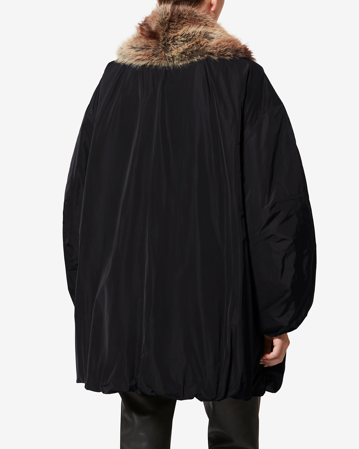 Chic Isabel Marant Cardine Reversible Black Faux Fur Lined Parka Coat