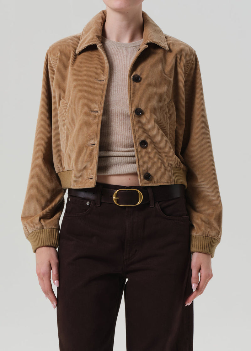 Lola Eve Amber Corduroy Bomber Jacket: Soft, Stylish, Modern Fit