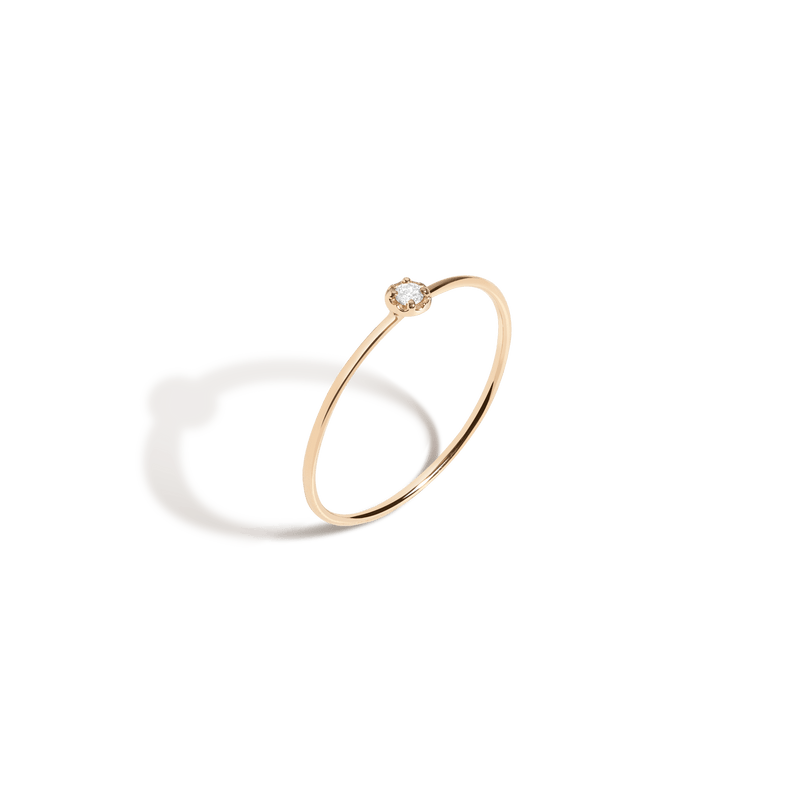 Dainty Stackable Diamond Ring, 14K/18K Gold, Minimalist Fine Jewelry for Women