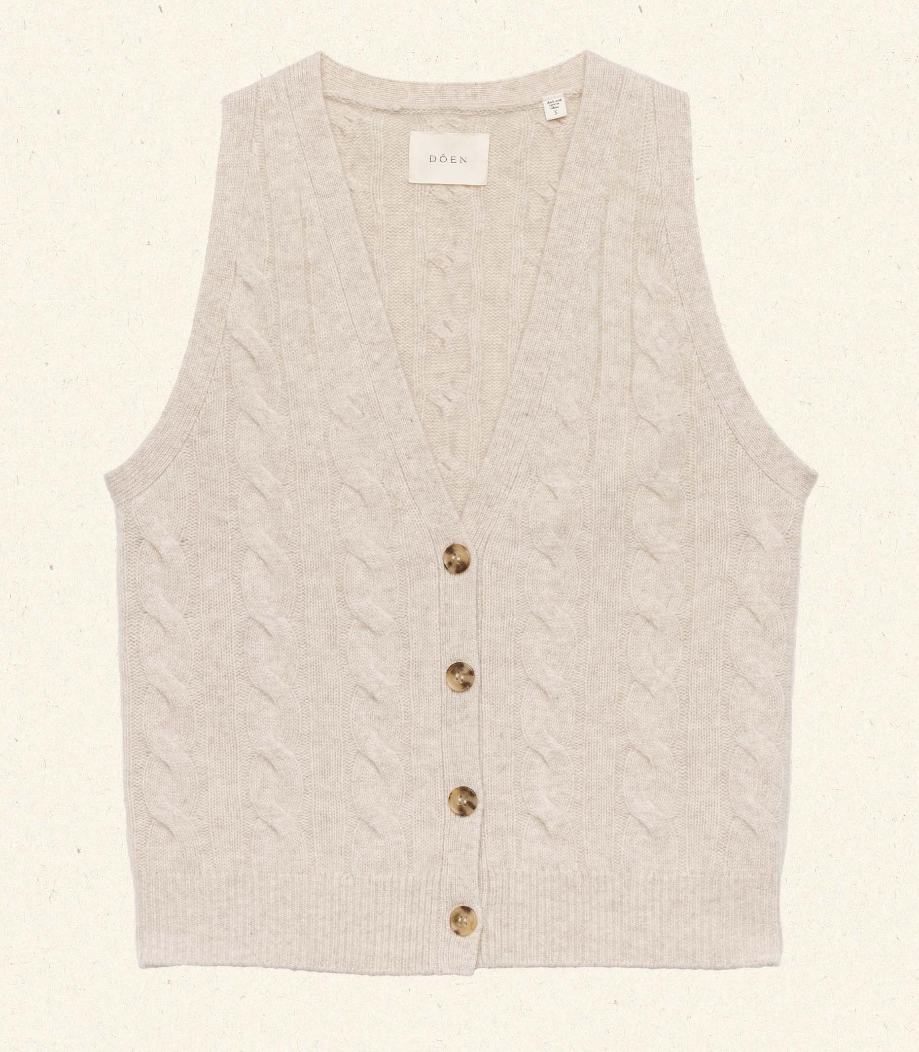 Luxurious Cloud-Soft 100% Cashmere Cable Knit V-Neck Sweater Vest