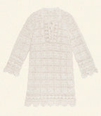 Elegant Hand-Crocheted Pima Cotton Alea Tunic Dress with Bell Sleeves