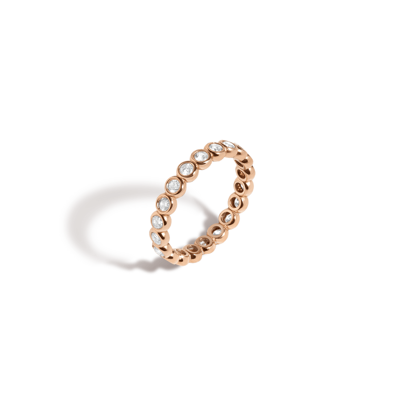 Luxurious Diamond Bezel Eternity Ring, Sustainable Conflict-Free SI Diamonds, 14K 18K Gold