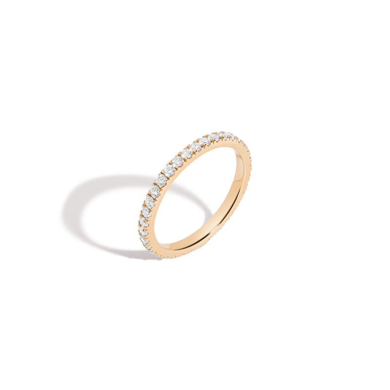 Luxurious 14k Gold Pavé Lab Grown Diamond Eternity Band Ring - Stackable & Timeless