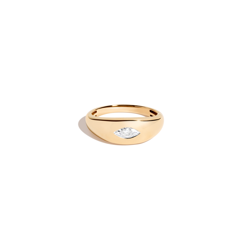 Luxurious 14K Yellow Gold Lab Grown Diamond Marquise Ring | Bold Statement Jewelry